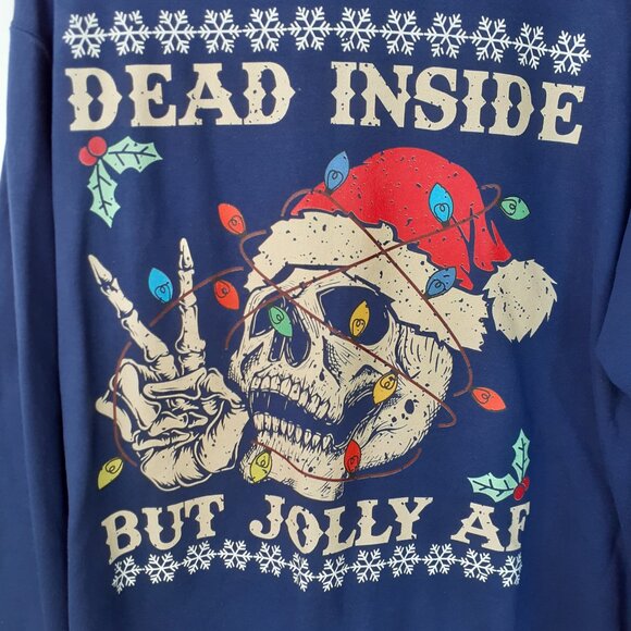 Dead Inside But Jolly AF - New XL Navy Blue Sweatshirt - Picture 2 of 8